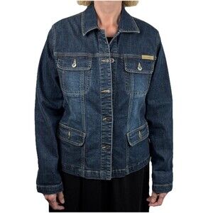 Vintage Jean Denim Jacket Liz Claiborne Four Pocket Womens Medium